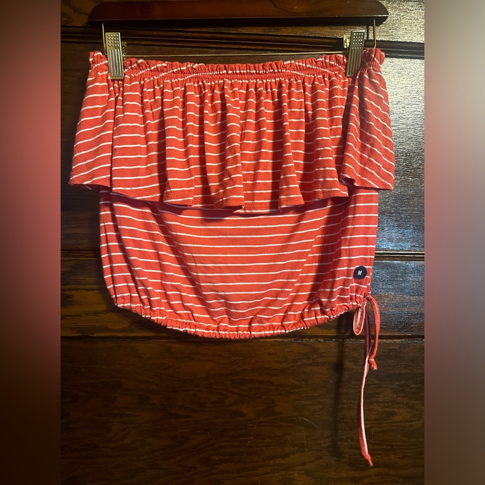 Abercrombie & Fitch Red and White Striped Top